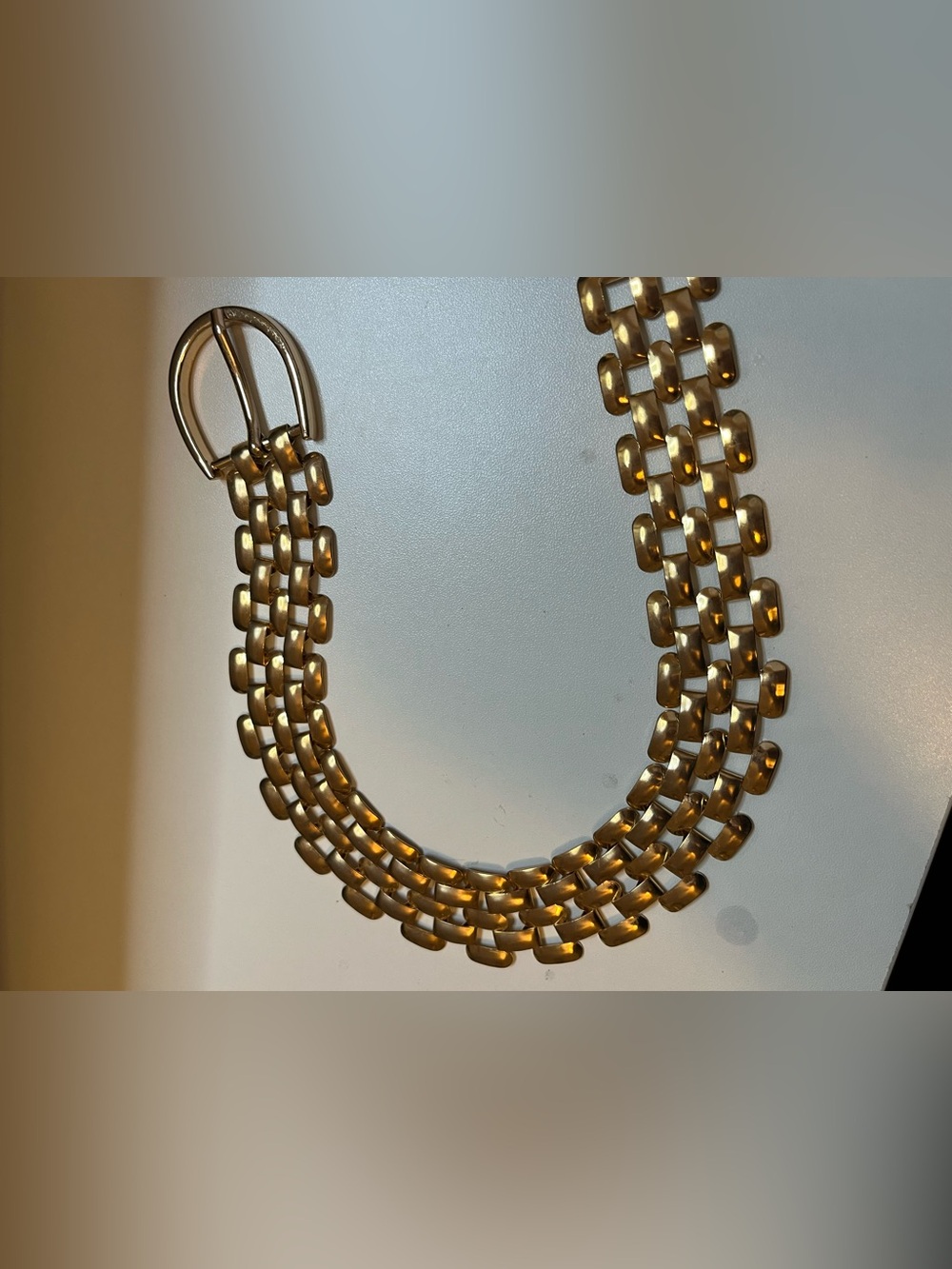 Gold Tone Chain Belt With Link Design Long Large 56”